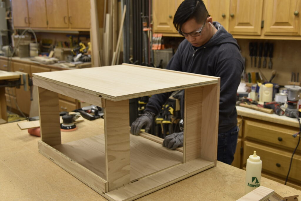 Millworker at work in the mill shop.