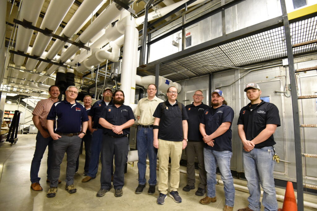 Retrocommissioning in front of air handling units (AHUs) at State Farm Center