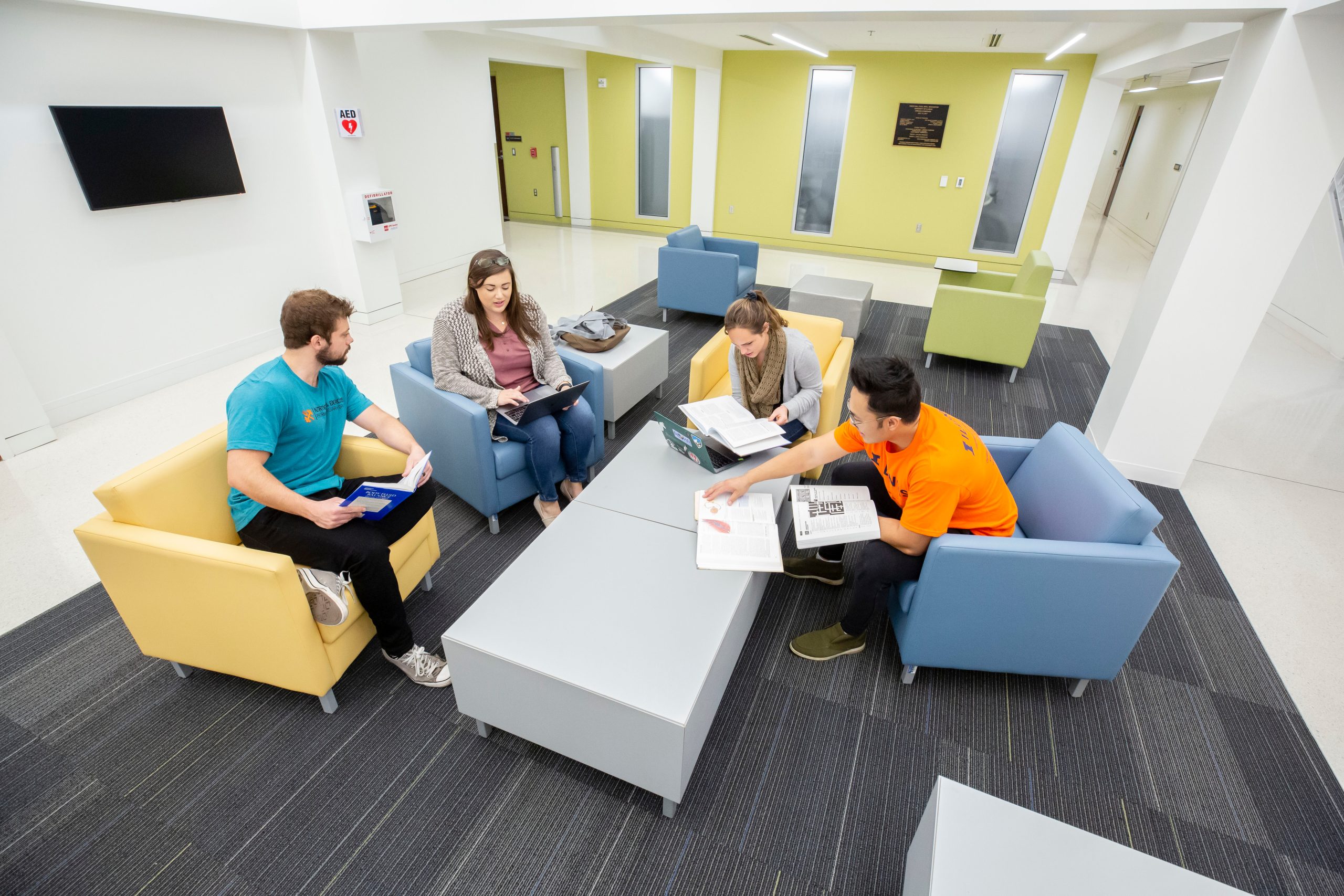Students in Freer Hall study area