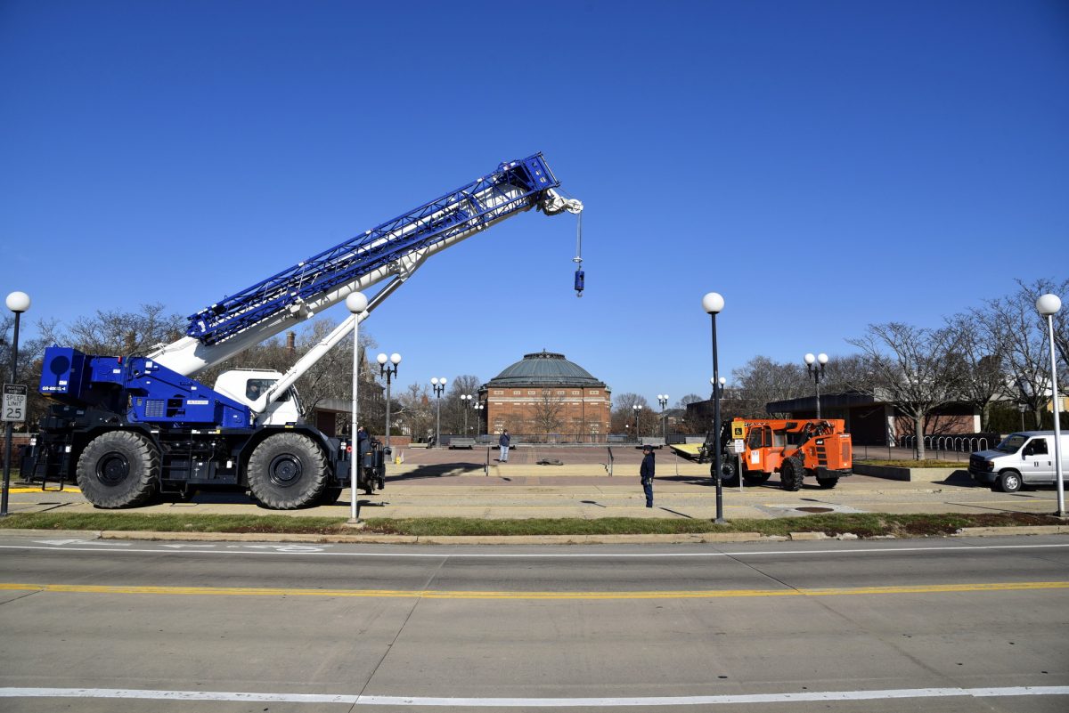 Crane at Undergraduate Library