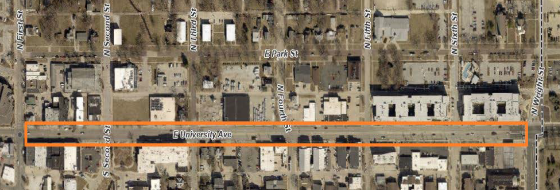 The City of Champaign will reduce the speed limit on University Avenue between First Street and Wright Street from 35 mph to 30 mph. This adjustment aligns with the change made by the City of Urbana, wherein the speed limit on University Avenue east of Wright Street was lowered to 30 mph. University Avenue, west of First Street in Champaign, already has a 30 mph speed limit.