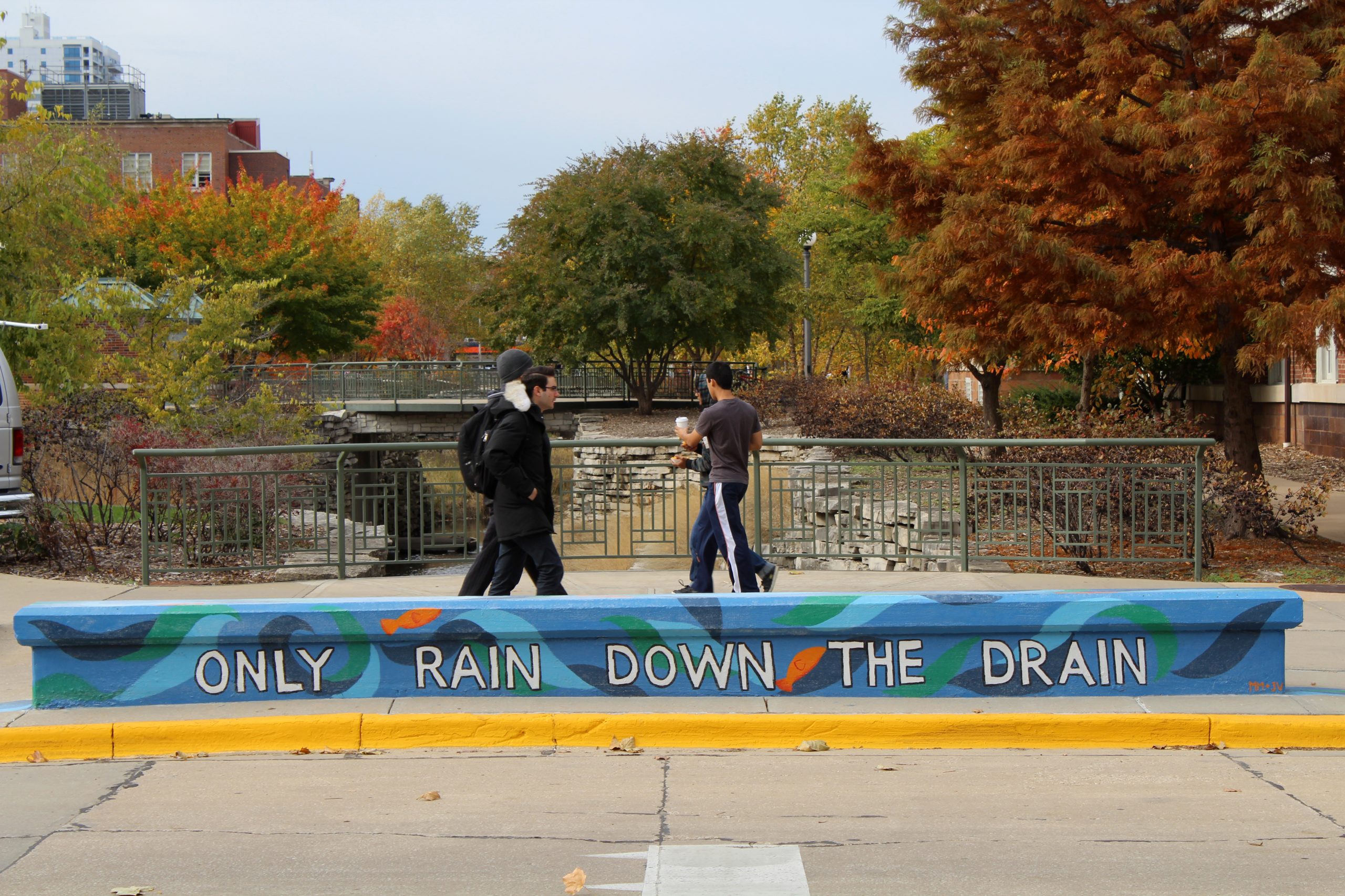 Stormwater bench on Mathews