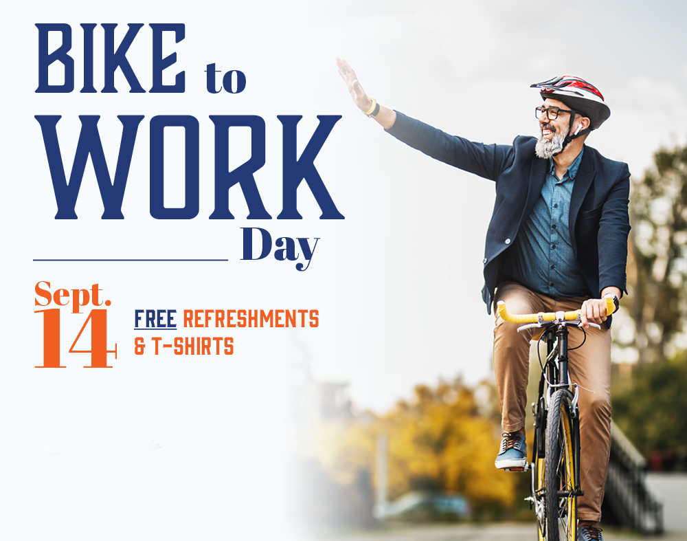 Bike-to-Work Day on Sept. 14 from 7 - 10 a.m.
