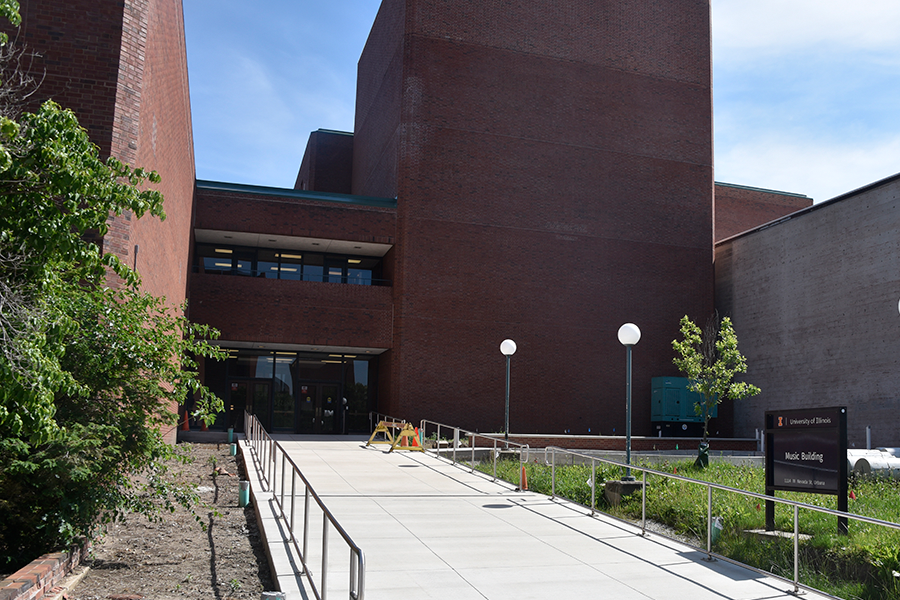 North entrance concrete work on the Music building