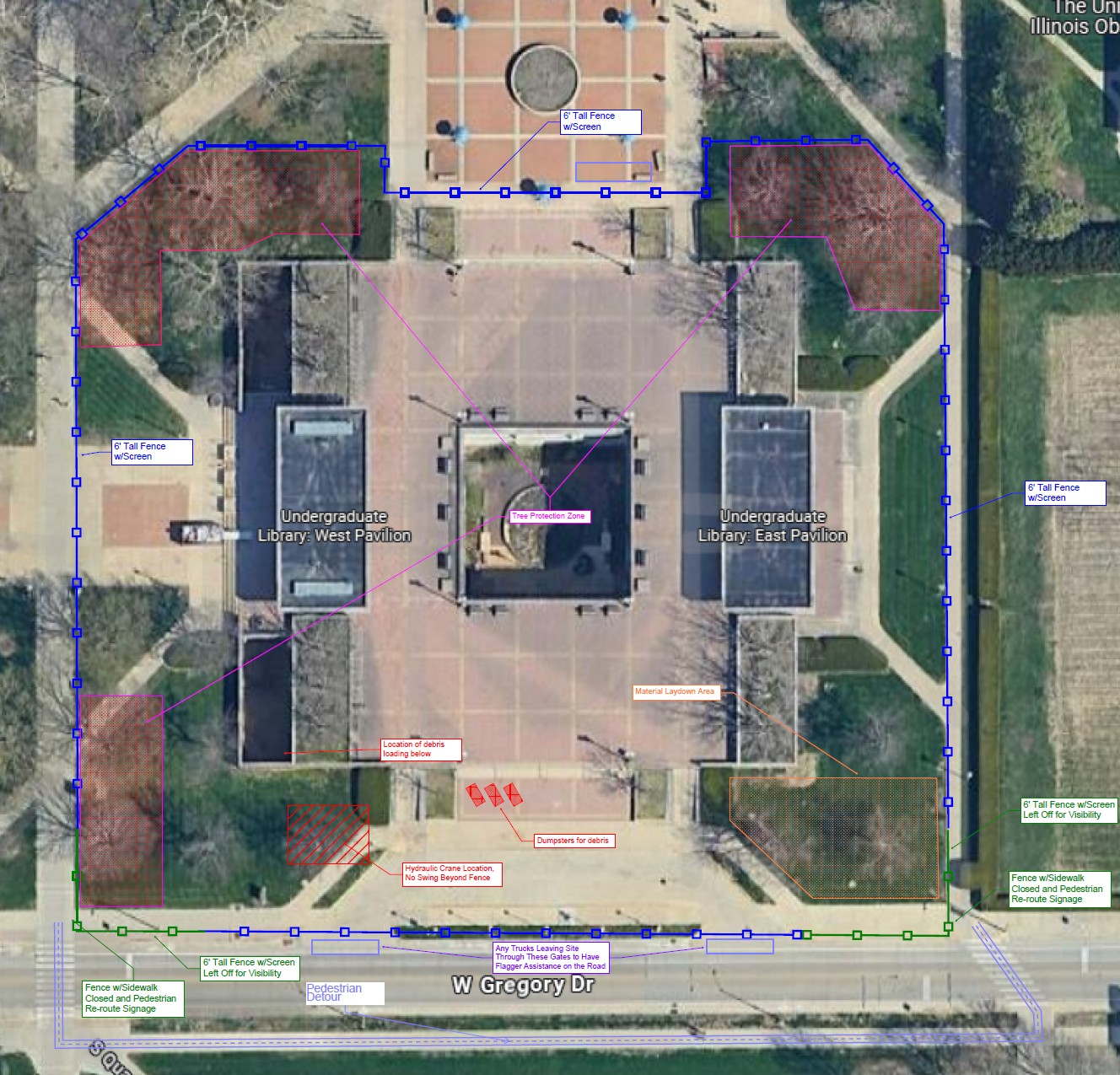 Site plan around the Undergrad Library