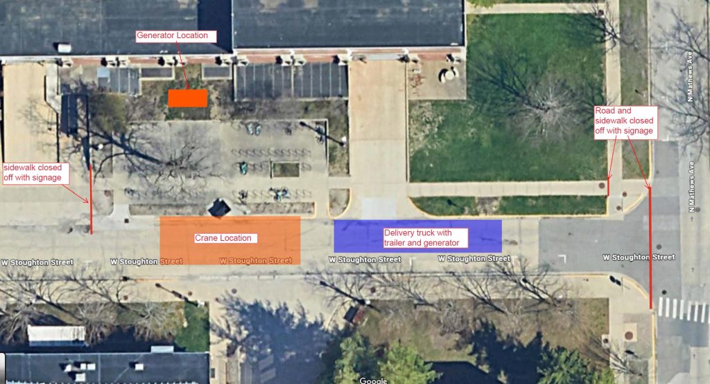 Diagram showing the closure plan for Stoughton Street