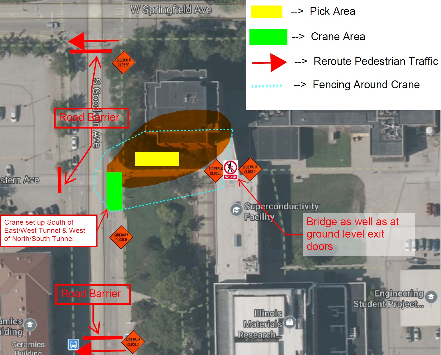 Diagram showing the traffic closures on Goodwin Avenue