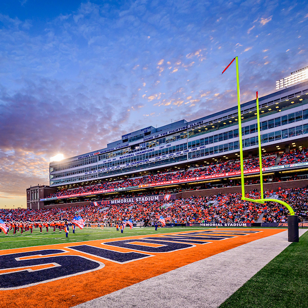 Zuppke Field shown at Gies Memorial Stadium during an Illini Football game