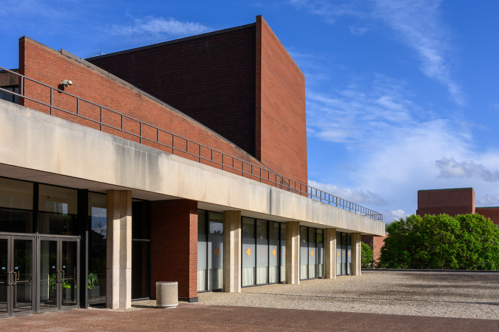 Exterior facade of the Krannert Center for the Performing Arts