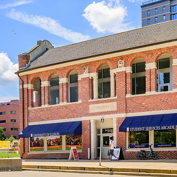 Front facade of the Turner Student Services Arcade Building