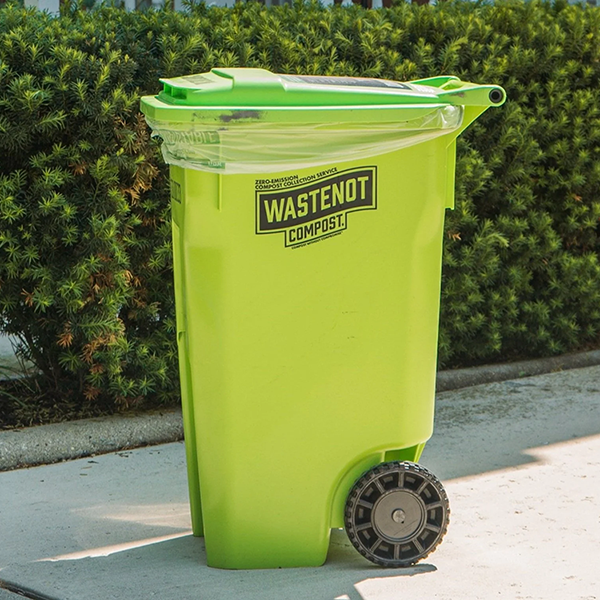 Lime green WasteNot Compost bin